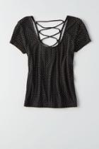 American Eagle Outfitters Ae Lace-up Back T-shirt
