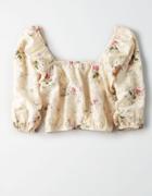 American Eagle Outfitters Ae Long Sleeve Eyelet Blouse