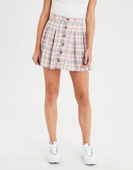 American Eagle Outfitters Ae Button Front Mini Skirt