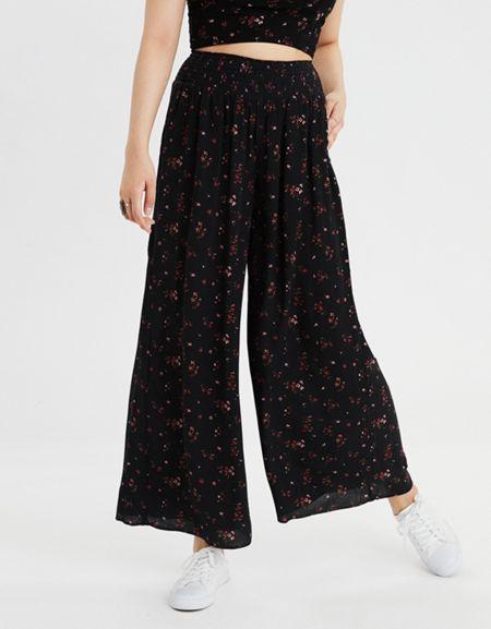 American Eagle Outfitters Ae Smocked Floral Pant