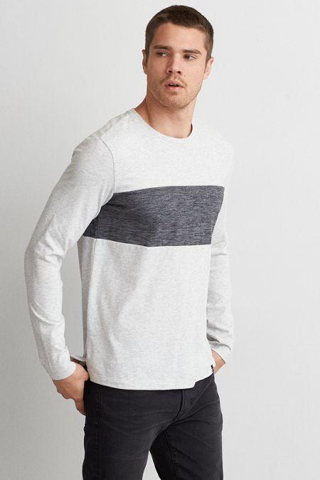 American Eagle Outfitters Ae Long Sleeve Chest Stripe T-shirt