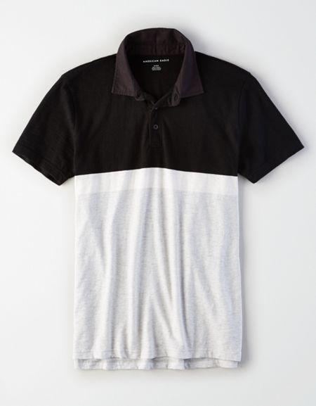 American Eagle Outfitters Ae Striped Jersey Polo