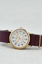 American Eagle Outfitters Timex Burgundy Leather Weekender? Watch