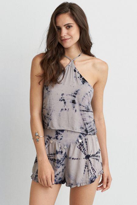 American Eagle Outfitters Ae Tie Dye Crop Tank