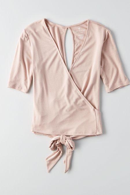 American Eagle Outfitters Ae Keyhole Wrap T-shirt