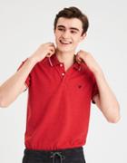 American Eagle Outfitters Ae Tipped Stretch Pique Logo Polo