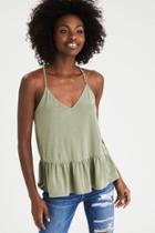 American Eagle Outfitters Ae Soft & Sexy Sueded Ruffle Hem Tank