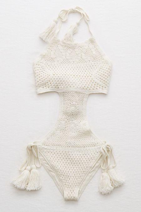Aerie Real Obsessed? One Piece Crochet Swimsuit