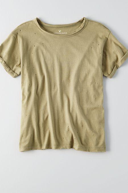 American Eagle Outfitters Ae Destroyed Crew T-shirt