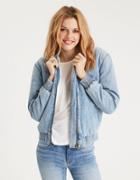 American Eagle Outfitters Ae Denim Sherpa Bomber Jacket