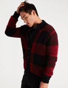 American Eagle Outfitters Ae Buffalo Check Mock Neck Cardigan