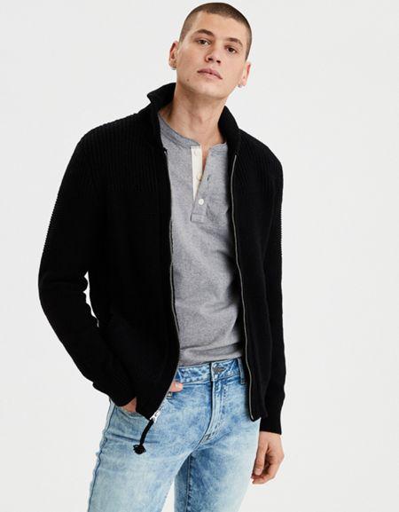 American Eagle Outfitters Ae Solid Cowichan Sweater