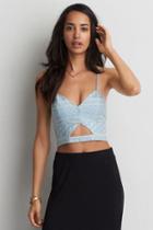American Eagle Outfitters Ae Chambray Crop Top