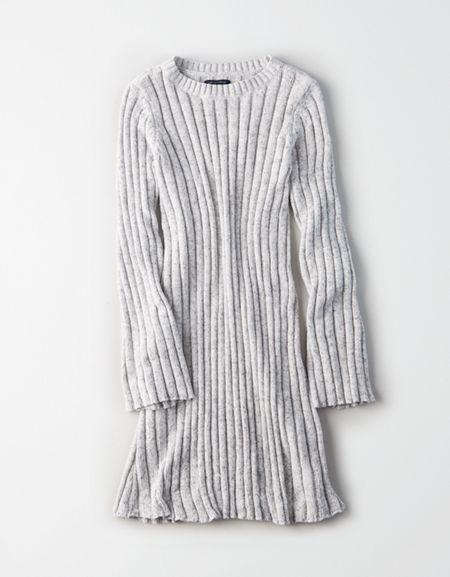 American Eagle Outfitters Ae Chenille Ribbed Sweater Dress