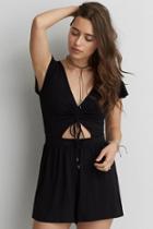 American Eagle Outfitters Ae Soft & Sexy Tie Keyhole Romper