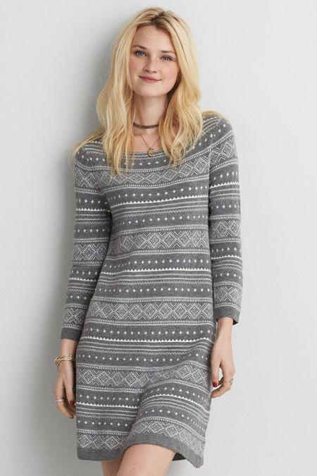 American Eagle Outfitters Ae Fair Isle Sweater Dress