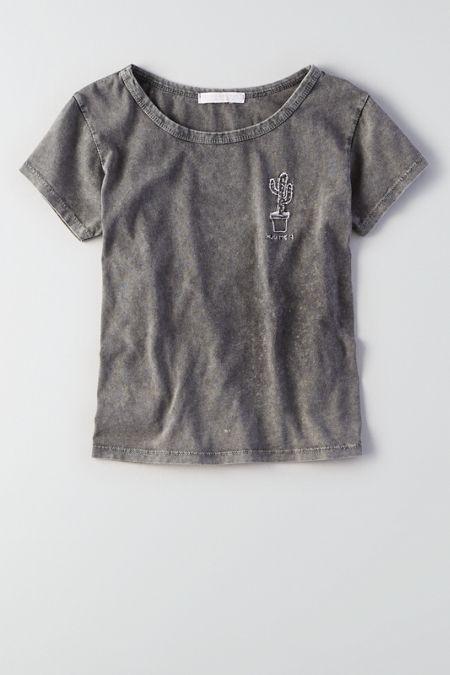 American Eagle Outfitters Don't Ask Why Embroidered T-shirt