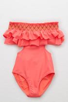 Aerie Strapless Ruffle One Piece Swimsuit