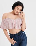 American Eagle Outfitters Ae Cropped Cold Shoulder Top