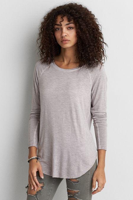 American Eagle Outfitters Ae Soft & Sexy Slub Raglan T-shirt