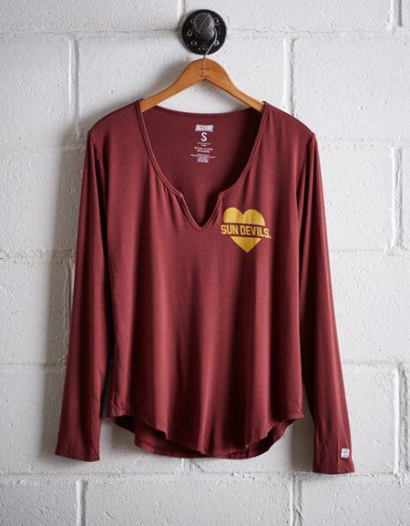 Tailgate Women's Asu Split Neck T-shirt