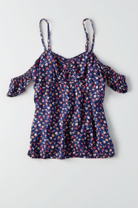 American Eagle Outfitters Ae Cold Shoulder Cutout Top