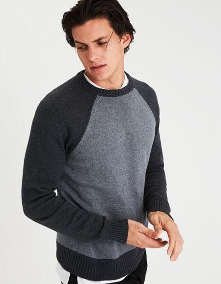 American Eagle Outfitters Ae Raglan Crew Neck Sweater