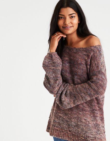 American Eagle Outfitters Ae Slouchy Balloon-sleeve Sweater