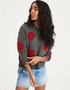 American Eagle Outfitters Ae Floral Graphic Pullover Sweater