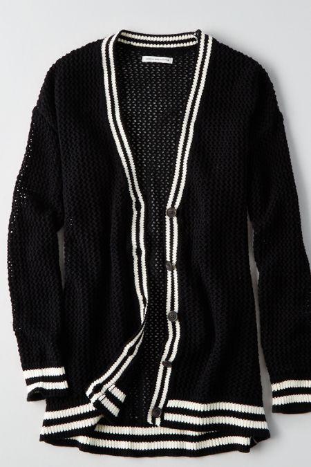 American Eagle Outfitters Ae Tipped Mesh Cardigan