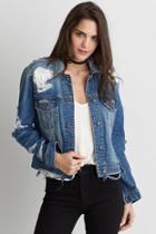 American Eagle Outfitters Ae Destroyed Denim Jacket