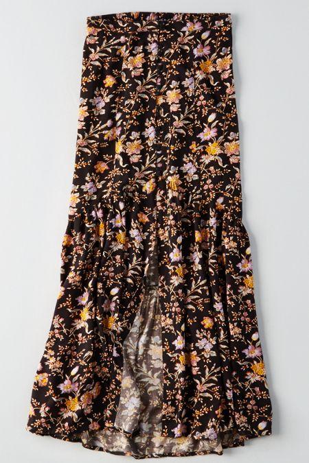 American Eagle Outfitters Ae Button Front Maxi Skirt