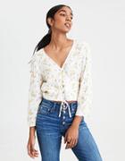American Eagle Outfitters Ae Long Sleeve Lace-up Top