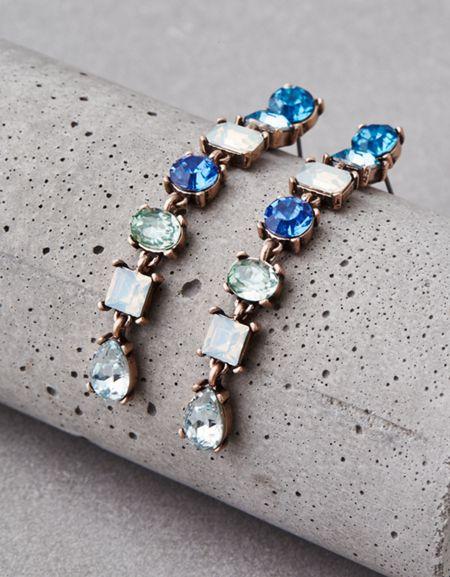 American Eagle Outfitters Ae Blue Crystal Shoulder Duster Earring