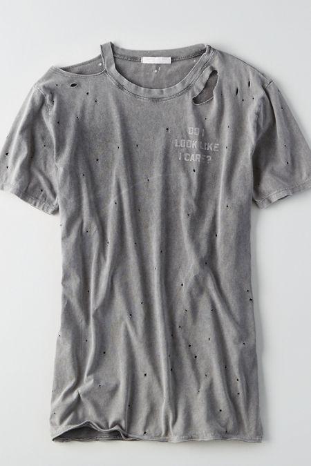 American Eagle Outfitters Don't Ask Why Destroyed T-shirt