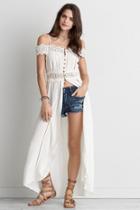 American Eagle Outfitters Ae Cold Shoulder Button Duster