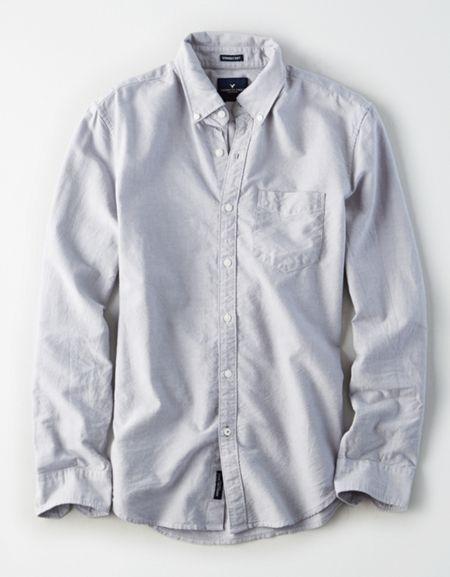 American Eagle Outfitters Ae Solid Classic Oxford Shirt