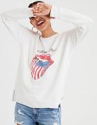 American Eagle Outfitters Ae Rolling Stones Graphic Crew Neck Sweatshirt