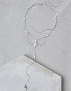 American Eagle Outfitters Ae Silver Stone Y-layered Necklace