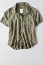 American Eagle Outfitters Ae Cropped Short Sleeve Shirt