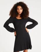 American Eagle Outfitters Ae Ribbed Puff-sleeve Sweater Dress
