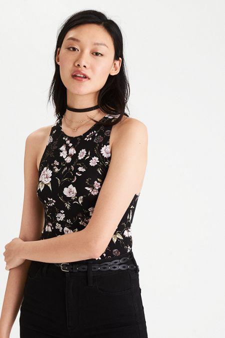 American Eagle Outfitters Ae Soft & Sexy Fitted Hi-neck Tank