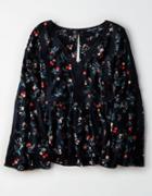 American Eagle Outfitters Ae Bell-sleeve Peasant Top