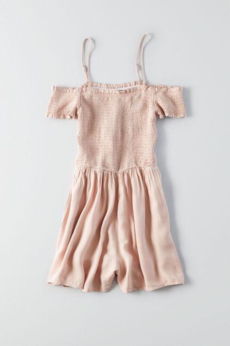 American Eagle Outfitters Ae Smocked Off-the-shoulder Romper