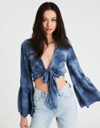 American Eagle Outfitters Ae Wrap Front Bell Sleeve Kimono