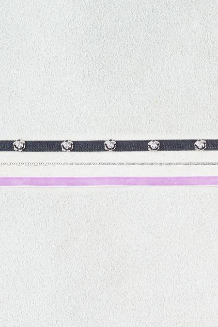 American Eagle Outfitters Ae Velvet Denim Choker 3-pack