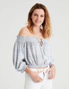 American Eagle Outfitters Ae Striped Off-the-shoulder Top