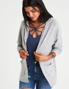 American Eagle Outfitters Ae Soft & Sexy Plush Hooded Cardigan
