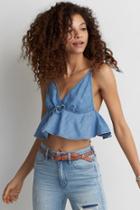 American Eagle Outfitters Ae Chambray Crop Cami