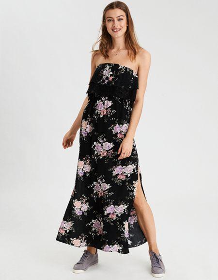 American Eagle Outfitters Ae Double Overlay Maxi Dress